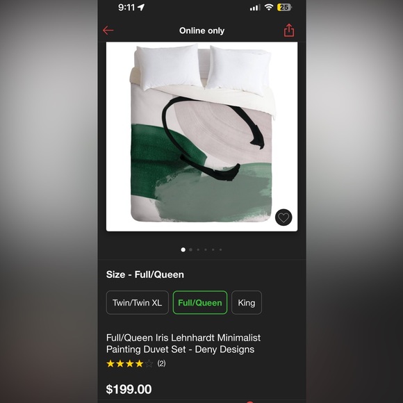 Iris Lehnhardt Minimalist Painting Duvet Set. Size: Full/Queen - Picture 2 of 2